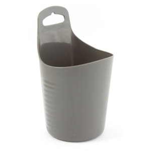 Panier à suspendre ou à poser "Cooper" carbone - Diam. 12 x 20 cm