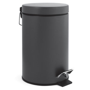 Poubelle à pédale "Lady" grise 3L - H. 26 cm x l. 17 cm