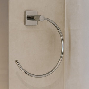 Porte serviette rond "Kaly" chromé - P. 7,1 cm x H. 19 cm x l. 17,5 cm