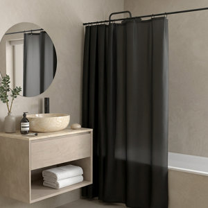 Rideau de douche "Color" carbone 180 x 200 cm