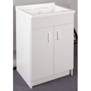 Meuble bac à laver + lavabo résine - H. 87 x l. 60 x P. 46,6 cm