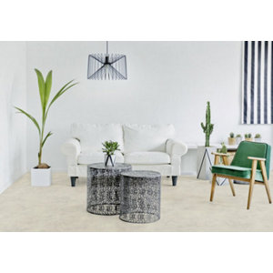 Rouleau de sol vinyle PVC Dune blanc 4 m