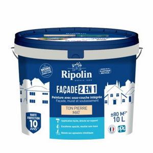 Peinture façade blanc 2 en 1 ton 10 L finition mat
