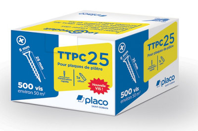 Vis autoperceuse TTPC 25 Placo® vendue par 500 pièces - vue 2