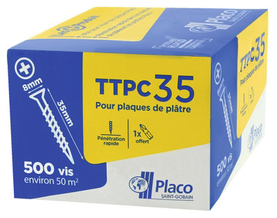 Vis autoperceuse TTPC 35 Placo® vendue par 500 pièces - vue 2