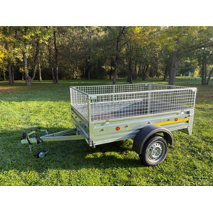 Remorque acier galvanisé CHASSIS BA2339 avec rehausse grillage - 200 x 120 x 25 cm