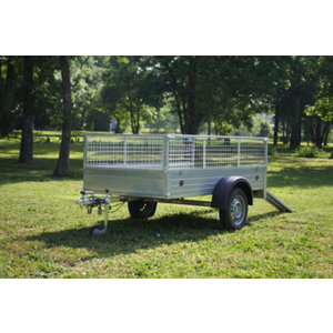 Remorque de 2,91m + rehausse+ antivol - 500 kg acier galvanisé 291 x 159 cm