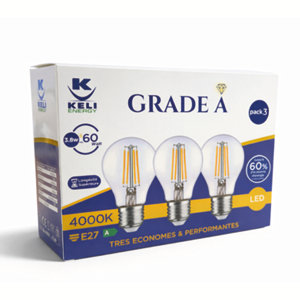 Lot de 3 ampoules LED E27 806 lm 60 W