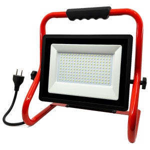 Projecteur LED chantier 100 W 9000 lm trépied et prises intégrées IP54
