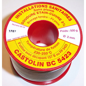 Fil plein BC 5423 pour réaliser les installations sanitaires Ø 2 mm 500 gr