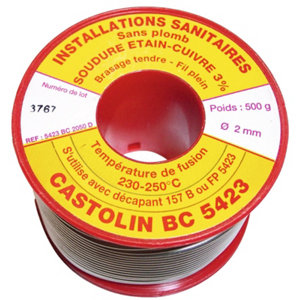 Fil plein BC 5423 pour réaliser les installations sanitaires Ø 2 mm 500 gr