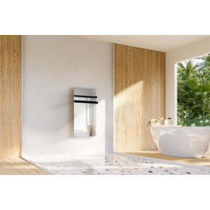 Sèche serviette miroir 1400W avec thermostat LCD