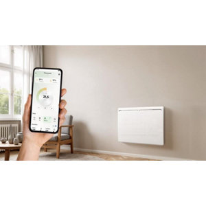 Radiateur à inertie sèche blanc 1000W WiFi, ANNA montage mural, thermostat ajustable