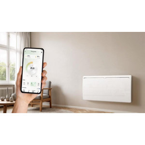 Radiateur à inertie sèche blanc 2000W Wifi ANNA montage mural, thermostat ajustable