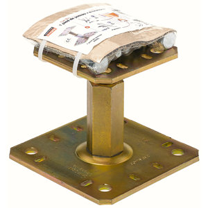 Kit fixation pour poteaux de auvent, pergola, véranda + 4 tirefonds +4 goujons Ø 10 mm