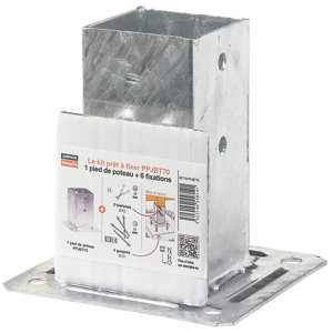 Kit de fixation H. 70 mm en acier galvanisé à chaud