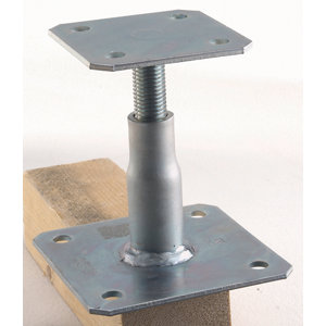 Pied pour poteau auvents réglable de type B H. 100 à 150 mm