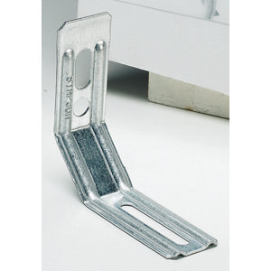 Équerre nervurée à pan coupé en acier galvanisé 85 mm épaisseur 1,5 cm