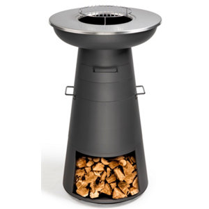 Brasero 3 en 1 grande hauteur et compartiment bois