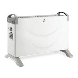 Chauffage électrique mobile 2000W blanc avec thermostat mécanique -  52,5x20x34,5 cm