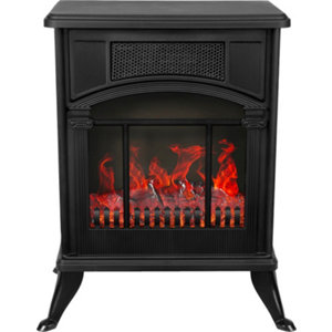 Chauffage cheminée électrique noir - 42 x 25 x 50 cm