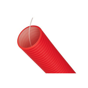 Gaine TPC annelée D. 40 - 25 ML rouge pour protection électrique enterrée