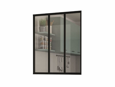 Kit verrière fixe OPTIMUM Aluminium 3 carreaux H117 X L102 5 cm - vue 2