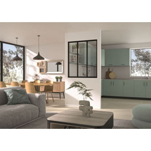 Vérrière intérieure aluminium 3 vitrages noir mat OPTIMUM