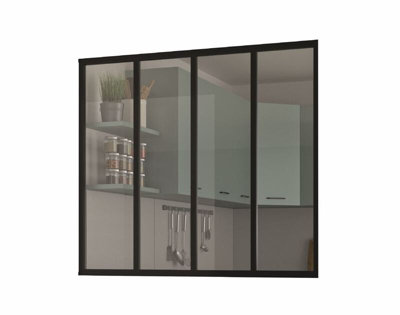 Kit verrière fixe OPTIMUM Aluminium 4 carreaux H117 X L135 5 cm - vue 2