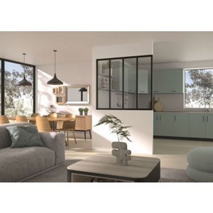 Vérrière intérieure aluminium 4 vitrages noir mat OPTIMUM