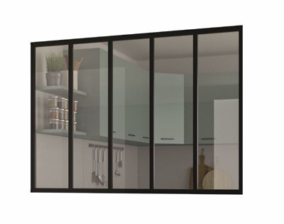 Kit verrière fixe OPTIMUM Aluminium 5 carreaux H117 X L168 5 cm - vue 2