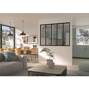 Vérrière intérieure aluminium 5 vitrages noir mat OPTIMUM