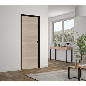 Bloc porte 204X73CM "VERONE G" MDF décors chêne naturel structuré