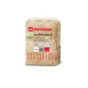 Laine de roche Le Flocon 3 - sacs de 15 Kg - Rockwool