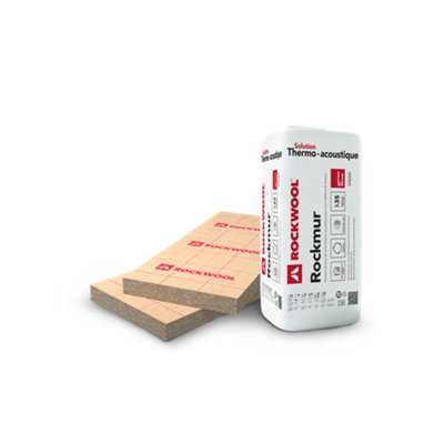 Panneau laine de roche Rockwool Rockmur kraft 1 35 x 0 6 ép. 40 mm R=1 1 m².WK lot de 14 panneaux - vue 1