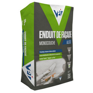 Enduit de façade monocouche allégé blanc 25kg