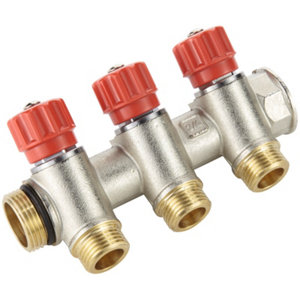 Nourrice "Easylock" indexable et auto-étanche avec mini-vannes, 3 sorties, M/F 20/27