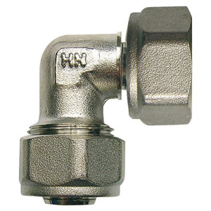 Coude avec écrou tournant femelle à compression - Ø 20 mm