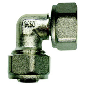 Coude avec écrou tournant femelle à compression - Ø 20 mm
