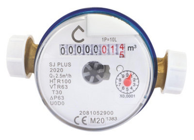 Compteur d'eau jet unique eau froide calibre 15 mâle/ mâle 2027 laiton Somatherm for you - vue 2