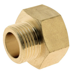 Lot de 2 réductions laiton Femelle 15/21 (1/2") - Mâle 12/17 (3/8")