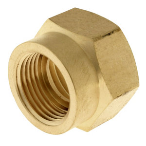 Lot de 2 réductions laiton avec butée interne Femelle 15/21 (1/2") - Femelle 12/17 (3/8")