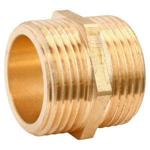 Lot de 2 mamelons laiton double Mâle 20/27 (3/4")