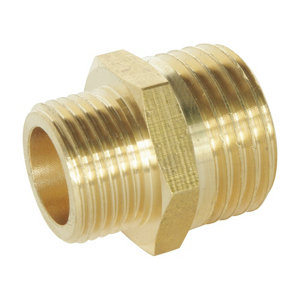 Lot de 2 mamelons réduit laiton Mâle 15/21 (1/2") - Mâle 12/17 (3/8")