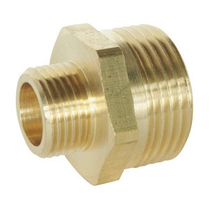 Lot de 2 mamelons réduit laiton Mâle 20/27 (3/4") - Mâle 12/17 (3/8")