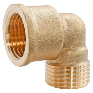 Lot de 2 coudes laiton Mâle / Femelle 15/21 (1/2")