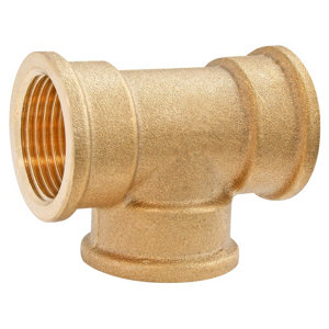 Lot de 2 tés laiton triple Femelle 12/17 (3/8")