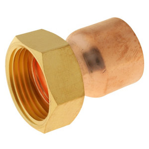 Lot de 2 raccords cuivre droit à souder sur tube cuivre Ø28 - Sortie écrou tournant Femelle 26/34 (1")