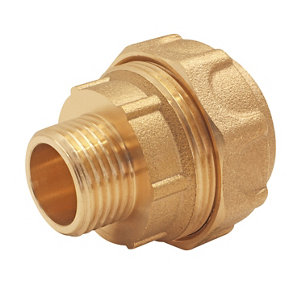 Raccord laiton droit pour PE Ø25 - Mâle 15/21 (1/2")