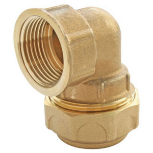 Raccord laiton coudé pour PE Ø20 - Femelle 15/21 (1/2")